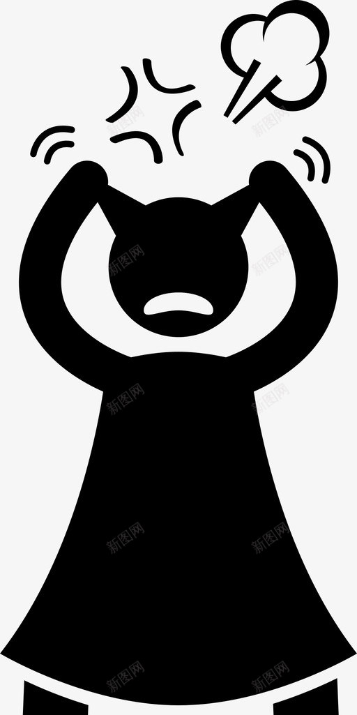 沮丧烦恼困境图标svg_新图网 https://ixintu.com 困境 女人的感觉 女孩 情绪和行为 拔头发 挫折 沮丧 烦恼