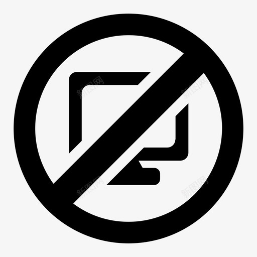 电视禁止电视字形图标svg_新图网 https://ixintu.com 电视 电视字形 禁止