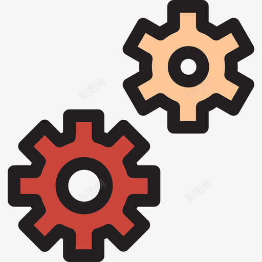 齿轮工作效率5线性颜色图标svg_新图网 https://ixintu.com 工作效率5 线性颜色 齿轮