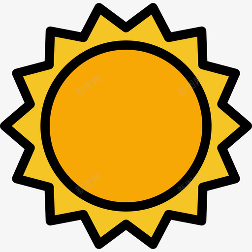 太阳暑假颜色和笔划线颜色图标svg_新图网 https://ixintu.com 太阳 暑假颜色和笔划 线颜色