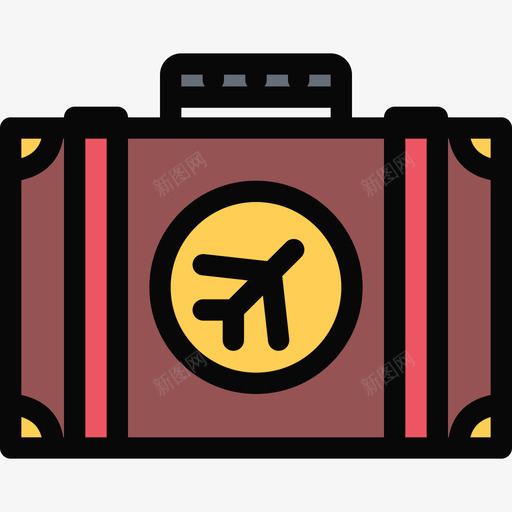 旅行箱海滩和露营彩色图标svg_新图网 https://ixintu.com 彩色 旅行箱 海滩和露营