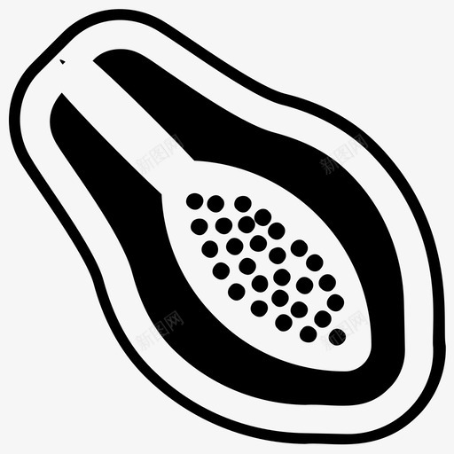 木瓜可食用水果图标svg_新图网 https://ixintu.com 健康水果 可食用 木瓜 水果 水果字形图标 种子水果