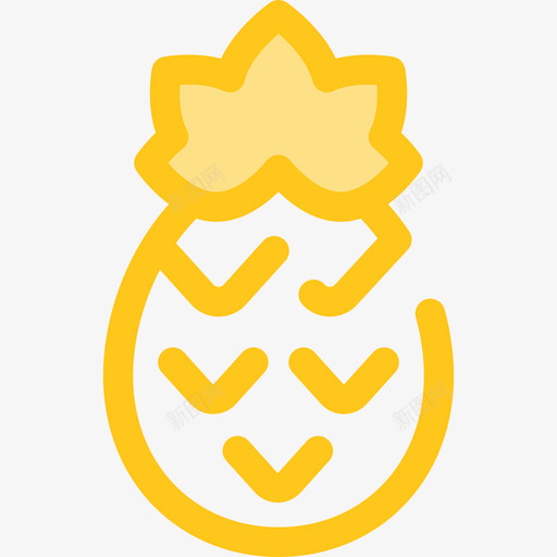 菠萝食品和餐厅7黄色图标svg_新图网 https://ixintu.com 菠萝 食品和餐厅7 黄色