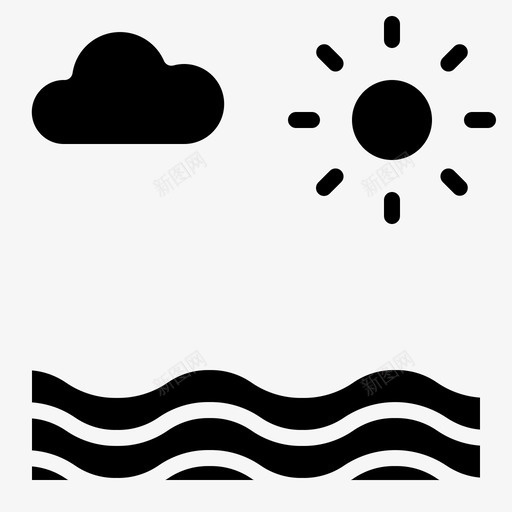 平静大海夏天图标svg_新图网 https://ixintu.com 夏天 多风 大海 天气晴朗 平静
