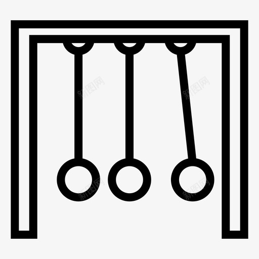 牛顿摇篮平衡球图标svg_新图网 https://ixintu.com 学校2 平衡 牛顿摇篮 球