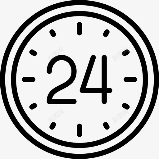 24小时客户服务3直线图标svg_新图网 https://ixintu.com 24小时 客户服务3 直线