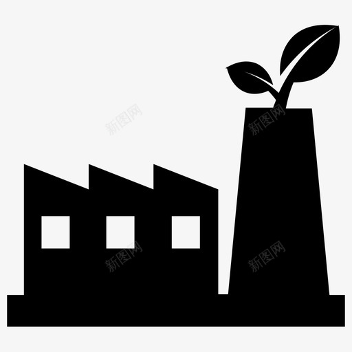 绿色工厂生态工厂生态制造图标svg_新图网 https://ixintu.com 生态制造 生态工厂 生态标志 绿色工业 绿色工厂