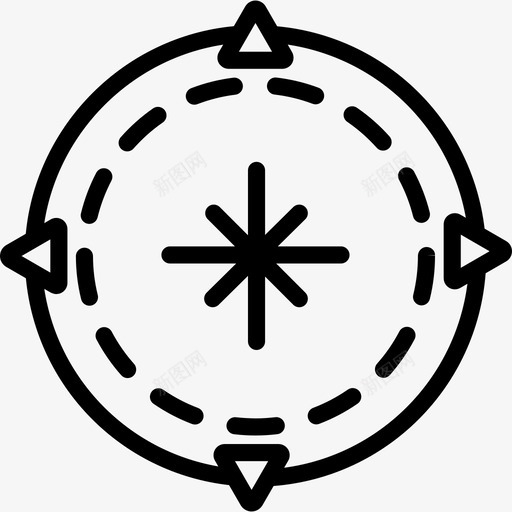 罗盘户外收藏直线型图标svg_新图网 https://ixintu.com 户外收藏 直线型 罗盘