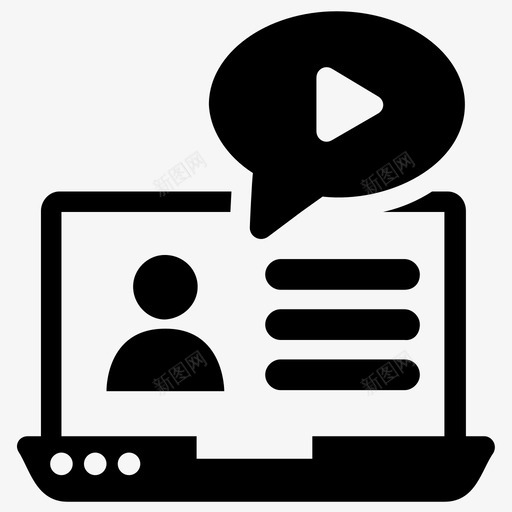 视频教程mp4文件在线视频图标svg_新图网 https://ixintu.com mp4文件 业务服务字形图标 临场感 在线视频 视频教程 视频电话