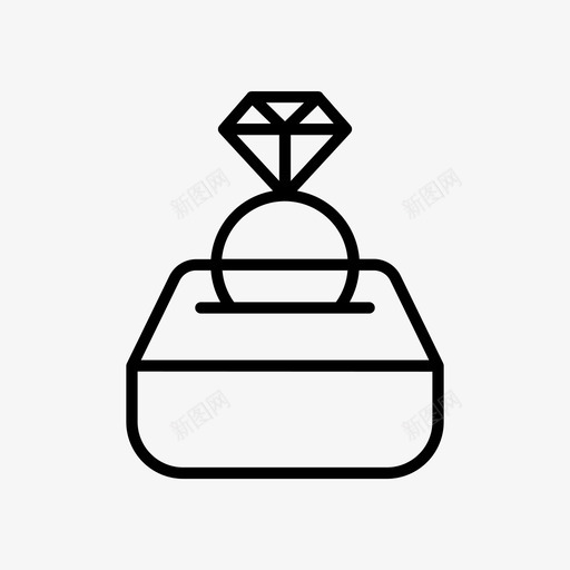 钻戒盒子珠宝图标svg_新图网 https://ixintu.com 婚礼 珠宝 盒子 钻戒