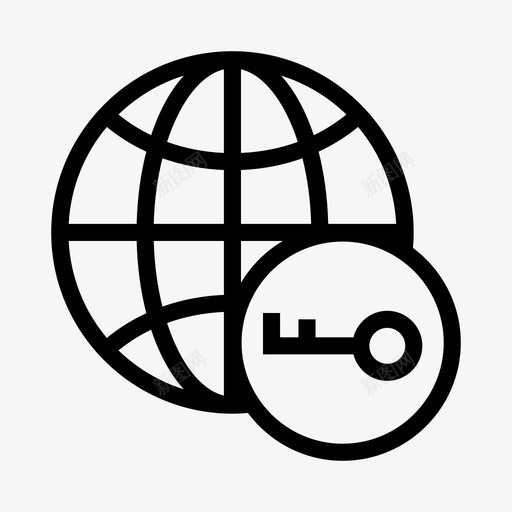 全局密钥锁安全图标svg_新图网 https://ixintu.com 世界 全局密钥 安全 网络共享线路 锁