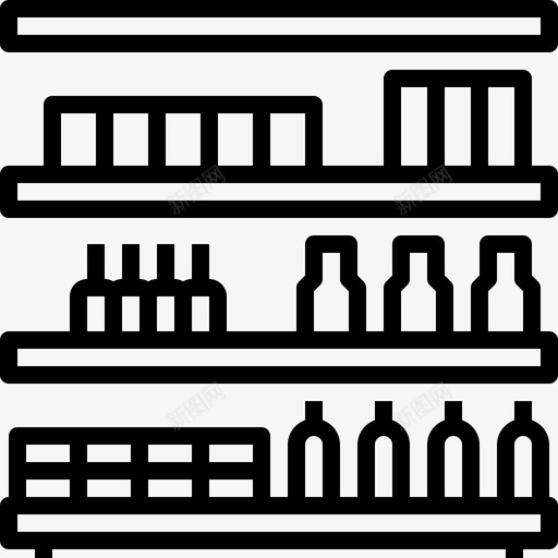 超市网上商店图标收集线性svg_新图网 https://ixintu.com 线性 网上商店图标收集 超市