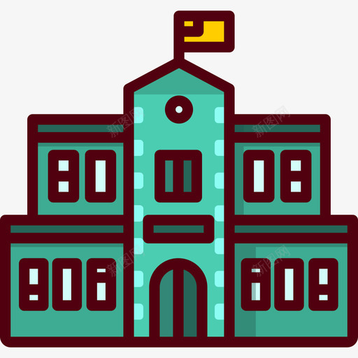 学校教育元素7线条色彩图标svg_新图网 https://ixintu.com 学校 教育元素7 线条色彩