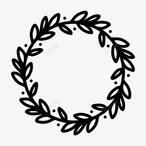手绘花环涂鸦花图标svg_新图网 https://ixintu.com 叶 手绘叶环 手绘花环 涂鸦 自然 花