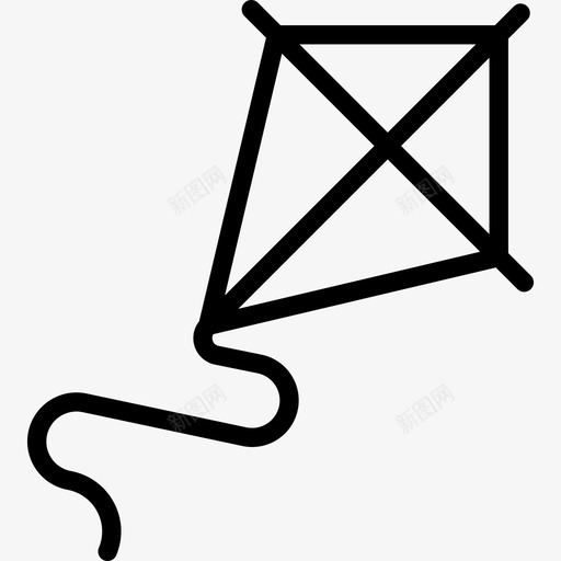 风筝秋季元素3线状图标svg_新图网 https://ixintu.com 秋季元素3 线状 风筝