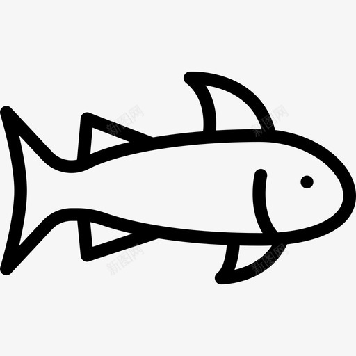鱼类海洋生物线状线状图标svg_新图网 https://ixintu.com 海洋生物线状 线状 鱼类