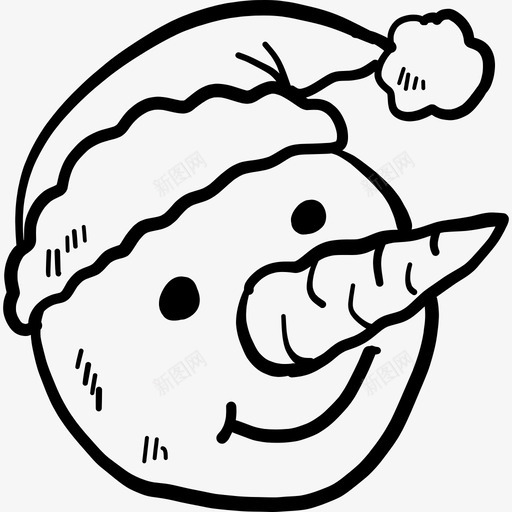 雪人圣诞节27黑色图标svg_新图网 https://ixintu.com 圣诞节27 雪人 黑色