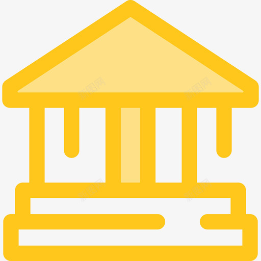 帕特农神庙旅行19号黄色图标svg_新图网 https://ixintu.com 帕特农神庙 旅行19号 黄色