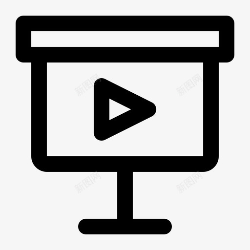 演示播放屏幕幻灯片放映图标svg_新图网 https://ixintu.com 业务和财务行图标集 屏幕 幻灯片放映 支持 演示播放