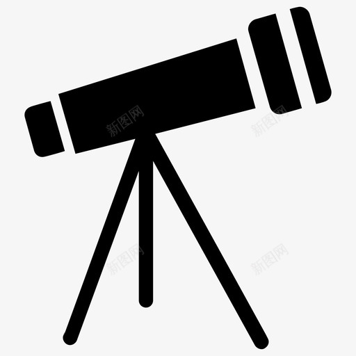 望远镜夜间露营观星图标svg_新图网 https://ixintu.com 夜间露营 望远镜 海滩和露营雕文图标 观星