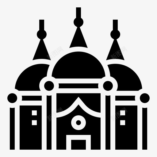 巴德沙希清真寺建筑地标图标svg_新图网 https://ixintu.com 地标 地标1铭文 巴德沙希清真寺 建筑