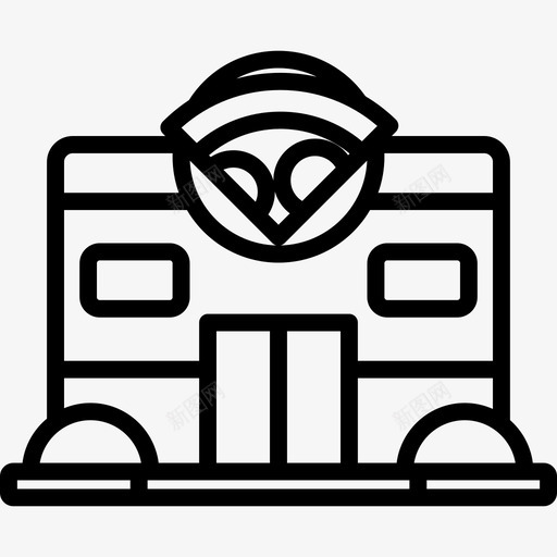 比萨店市区2直线型图标svg_新图网 https://ixintu.com 市区2 比萨店 直线型