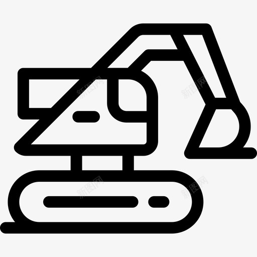 挖掘机结构12直线图标svg_新图网 https://ixintu.com 挖掘机 直线 结构12