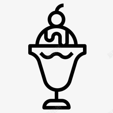 冰淇淋甜点圣代图标图标