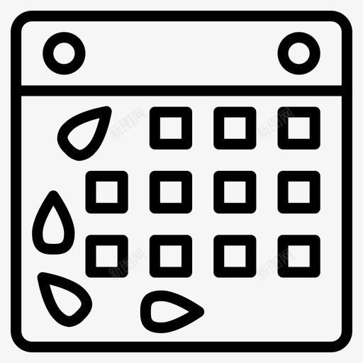 日历秋天日期图标svg_新图网 https://ixintu.com 叶子 日历 日期 月份 秋天