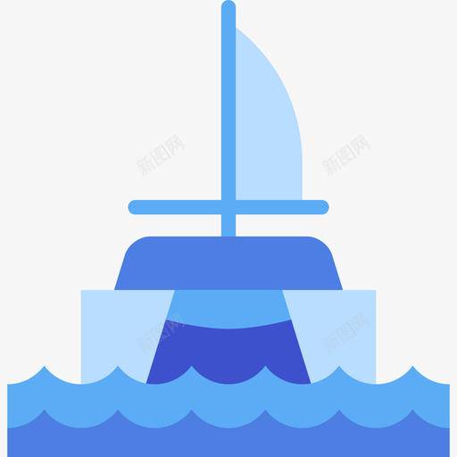 双体船运输7扁平图标svg_新图网 https://ixintu.com 双体船 扁平 运输7