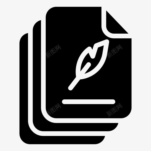 作者文件签名图标svg_新图网 https://ixintu.com 作者 写作 文件 签名