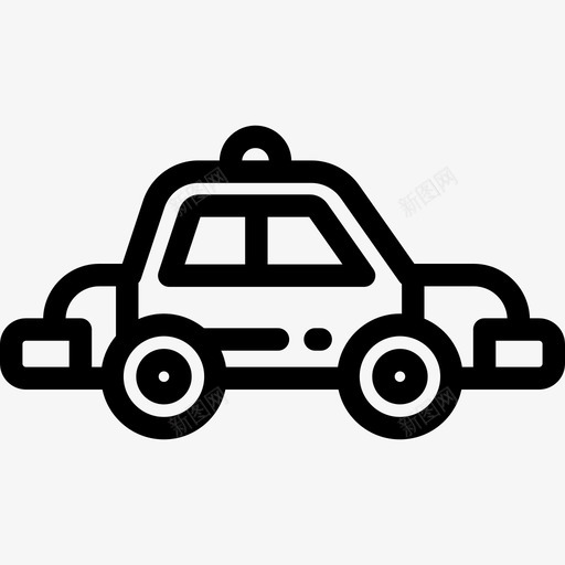 警车城市元素5直线型图标svg_新图网 https://ixintu.com 城市元素5 直线型 警车