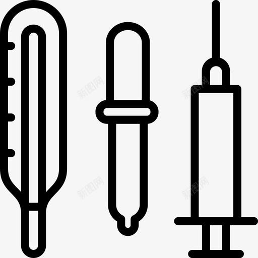 治疗滴管注射器图标svg_新图网 https://ixintu.com 体温计 治疗 注射器 滴管 药品黑色容易部分1