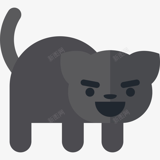 黑猫万圣节19扁平图标svg_新图网 https://ixintu.com 万圣节19 扁平 黑猫