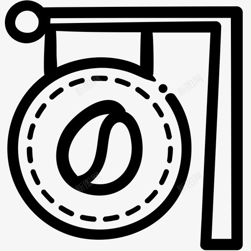 咖啡馆咖啡师位置图标svg_新图网 https://ixintu.com 位置 咖啡师 咖啡轮廓涂鸦 咖啡馆 标牌