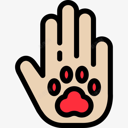 手牌慈善套装2线性颜色图标svg_新图网 https://ixintu.com 慈善套装2 手牌 线性颜色