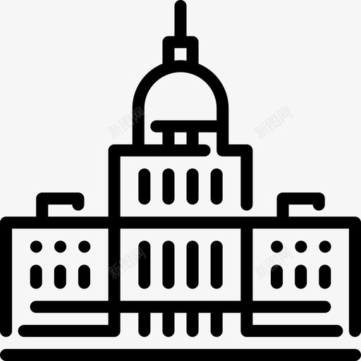 国会大厦纪念碑1号直线形图标svg_新图网 https://ixintu.com 国会大厦 直线形 纪念碑1号