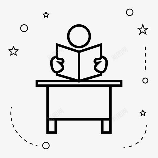 书桌读书学校图标svg_新图网 https://ixintu.com 书房 书桌 学校 老师 读书