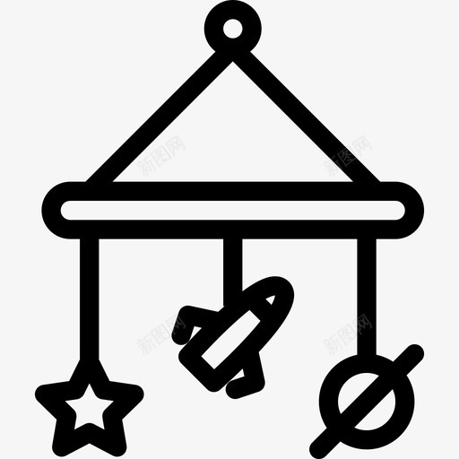 婴儿床玩具学校和童年线性图标svg_新图网 https://ixintu.com 婴儿床玩具 学校和童年 线性