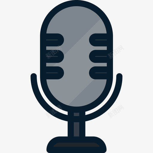 麦克风通信5线色图标svg_新图网 https://ixintu.com 线色 通信5 麦克风