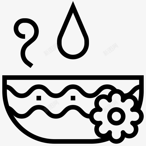 花水碗spa图标svg_新图网 https://ixintu.com spa spa元素系列 碗 花水