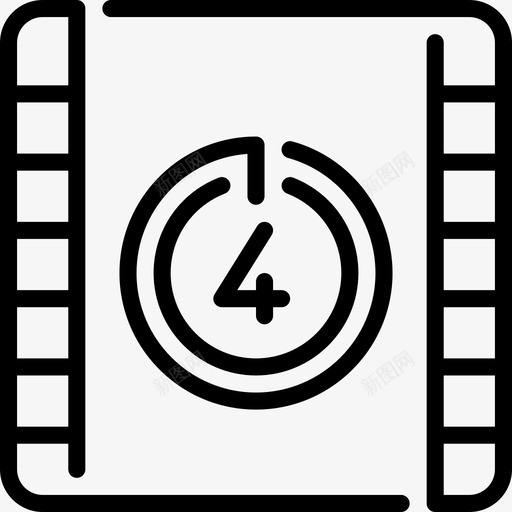 倒计时电影2直线图标svg_新图网 https://ixintu.com 倒计时 电影2 直线