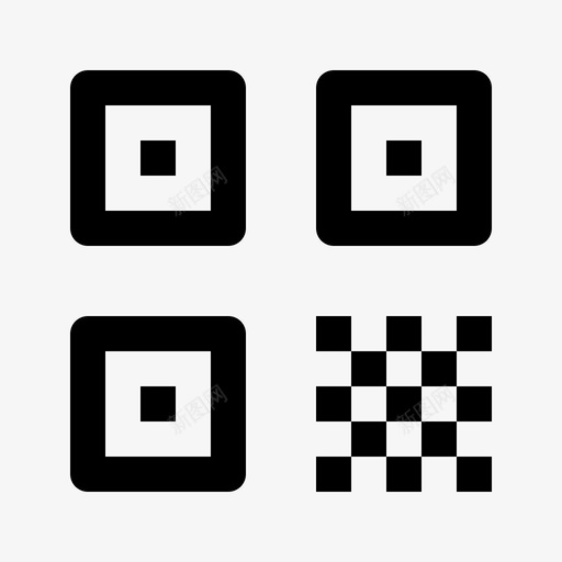 二维码编码识别图标svg_新图网 https://ixintu.com 二维码 安全 扫描 编码 识别 购物线路图标集