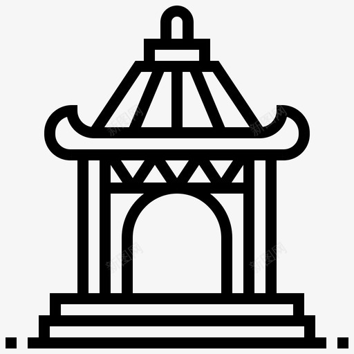 展馆建筑中国图标svg_新图网 https://ixintu.com 中国 展馆 建筑 忍者元素线 神社