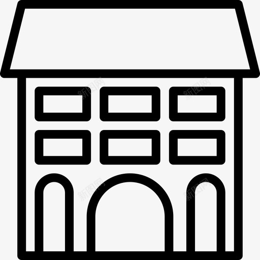 大楼7号楼直线图标svg_新图网 https://ixintu.com 7号楼 大楼 直线