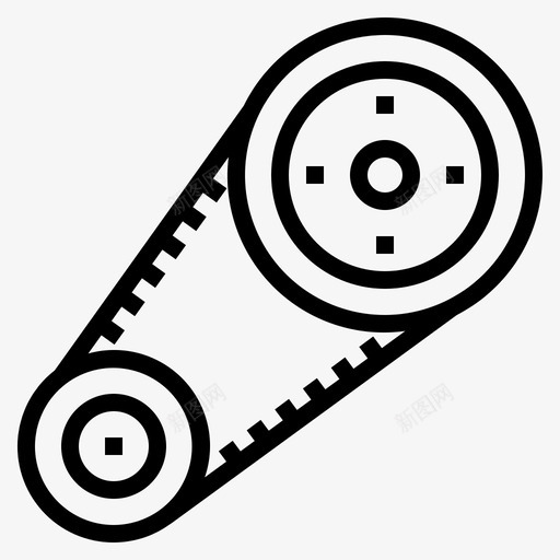 蛇形皮带汽车发动机图标svg_新图网 https://ixintu.com 发动机 机器 汽车 汽车维修001 蛇形皮带