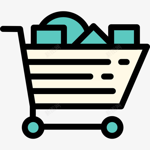 购物车电子商务图标集合线性颜色svg_新图网 https://ixintu.com 电子商务图标集合 线性颜色 购物车
