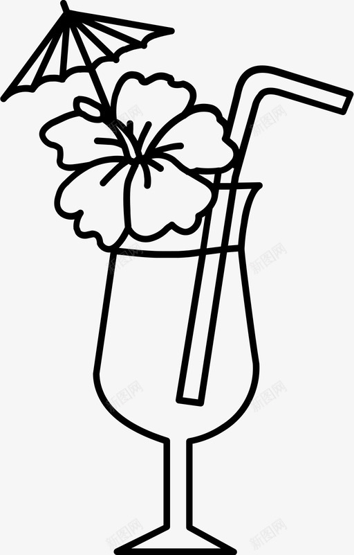 饮料酒吧鲜花图标svg_新图网 https://ixintu.com 度假 热带 酒吧 饮料 鲜花