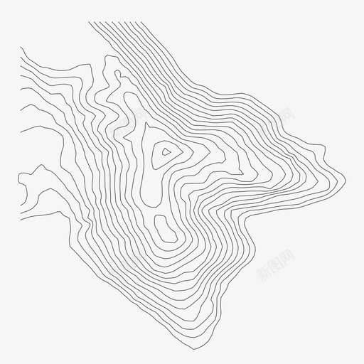 等高线建筑土地测量图标svg_新图网 https://ixintu.com 土地测量 地形 建筑 等高线