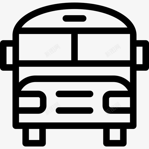 校车教育要素4直线型图标svg_新图网 https://ixintu.com 教育要素4 校车 直线型